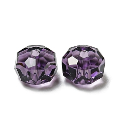 Terciopelo Púrpura Perlas de vidrio transparentes, facetados, Rondana plana, terciopelo púrpura, 8x5 mm, agujero: 1.2 mm