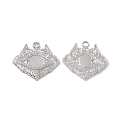 Stainless Steel Color 304 Stainless Steel Pendants, Eye with Skull Charm, Stainless Steel Color, 23.5x25x2mm, Hole: 2.8mm