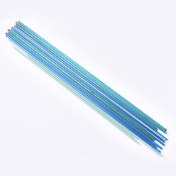 Turquoise COE 85 Fusible Glass Rods, for DIY Creative Fused Glass Art Pieces, Turquoise, 173~500x2~5.5mm, about 13pcs/bundle