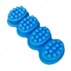 Dodger Blue 4 Cavities Silicone Molds, for Handmade Massage Bar Soap Making, Oval, Dodger Blue, 280x106x45mm, Inner Diameter: 60x80x43mm