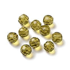 Olive Verre imitation perles de cristal autrichien, facette, ronde, olive, 8mm, Trou: 1mm