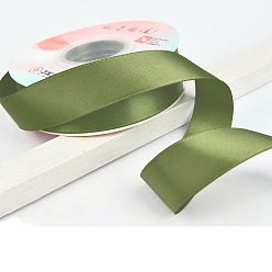 Olive Drab 18M Polyester Double Face Satin Ribbons, Garment Accessories, Gift Wrapping Ribbon, Olive Drab, 1 inch(25mm), about 19.69 Yards(18m)/Roll