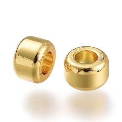 Golden Brass Spacer Beads, Long-Lasting Plated, Column, Golden, 6x4mm, Hole: 3mm