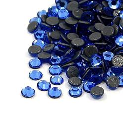 Sapphire Glass Hotfix Rhinestone, Grade AA, Flat Back & Faceted, Half Round, Sapphire, SS16, 3.8~4.0mm, about 1440pcs/bag