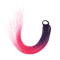 Cerise High Temperature Fiber Colored Braids Hair Piece Ponytail Dreadlocks Hair Ornaments, Hair Accessories Women Children Girl, Cerise, 600~650mm