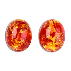 Red Resin Imitation Amber Beads, Oval, Red, 19.5x15.5mm, Hole: 2.1~2.7mm