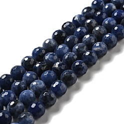 Sodalite Sodalites naturelles brins de perles, à facettes (128 facettes), ronde, 8.5mm, Trou: 1mm, Environ 45 pcs/chapelet, 14.96 pouce (38 cm)