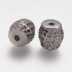 Stainless Steel Color 304 Stainless Steel Rhinestone Beads, Drum, Stainless Steel Color, 10x10mm, Hole: 2mm