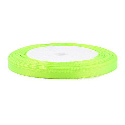 Green Yellow Single Face Satin Ribbon, Polyester Ribbon, Green Yellow, 1/4 inch(6mm), about 25yards/roll(22.86m/roll), 10rolls/group, 250yards/group(228.6m/group)
