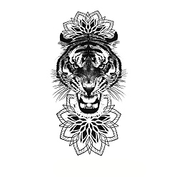 Tigre Pegatinas de papel de tatuajes temporales removibles de halloween, negro, tigre, 21x11.4 cm