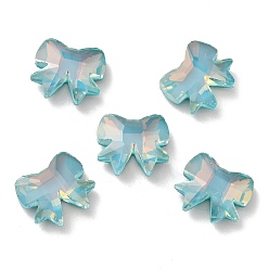 Aguamarina Cabujones de diamantes de imitación de vidrio estilo mocha k, espalda y espalda planas, facetados, lazo, aguamarina, 9 mm