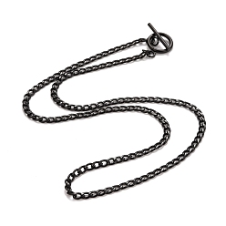 Electrophoresis Black Ion Plating(IP)  304 Stainless Steel Chain Necklaces, Electrophoresis Black, 19.72 inch(50.1cm) 