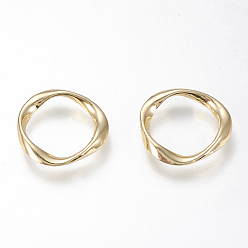 Golden Alloy Linking Rings, Twisted Ring, Golden, 20.5~21x3mm, Inner Diameter: 15~15.5mm