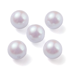 Acero Azul Claro Cuentas de plástico pom, perlas de imitación, centro perforado, rondo, azul acero claro, 7.5~8 mm, agujero: 1.2 mm