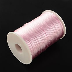 Pink Polyester Cords, Pink, 2mm, about 98.42 yards(90m)/roll
