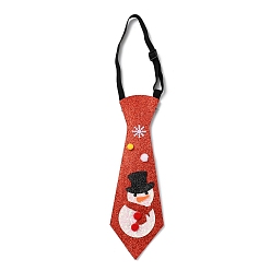 Snowman Chistmas Theme Non-woven Fabrics Necktie, for Boy, with Elastic Band, Snowman, Inner Diameter: 77~137mm