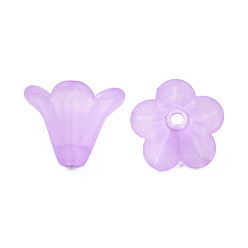 Orchidée Perles acryliques givrés, fleur, orchidée, 10x13.5mm, Trou: 1.8mm, environ1600 pcs / 500 g