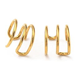 Real 18K Gold Plated Ion Plating(IP) 304 Stainless Steel Body Jewelry, Nose Studs, U-shape, Real 18K Gold Plated, 9x10x8mm