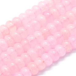 Rose Quartz Natural Rose Quartz Beads Strands, Rondelle, 8x5mm, Hole: 1mm, about 68pcs/strand, 15.15 inch(38.5cm)