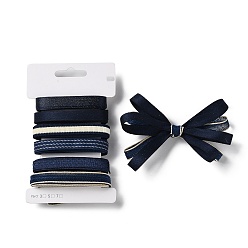 Bleu De Prusse 18 yards 6 styles ruban en polyester, pour le bricolage fait main, nœuds de cheveux et décoration de cadeaux, palette de couleurs bleues, null, 3/8~1/2 pouces (9~12 mm), environ 3 mètres/style