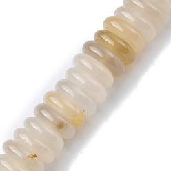 Agate Naturelle Naturelles agate perles blanches de brins, disque, 12x3.5~4mm, Trou: 1.4mm, Environ 51 pcs/chapelet, 7.48~8.19 pouce (19~20.8 cm)