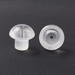 White Transparent Glass Beads, Mushroom, White, 13.5x13.5mm, Hole: 1.6mm