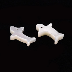 Coquillage De Mer Coquille de trochide naturelle / perles de coquille de troque, chien, couleur de coquillage, 9.5x15x2.5mm, Trou: 0.8mm