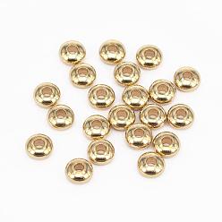 Brut (Non-plaqué) Laiton perles d'entretoise, sans nickel, rondelle, brut (non plaqué), 6x3mm, Trou: 2mm