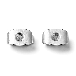 Серебро Орехи железа уха, спинки фрикционных серег для сережек-гвоздиков, серебряный цвет гальваническим, 6x4x3 мм, отверстие : 0.7~1.0 мм