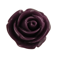 Purple Resin Cabochons, Flower, Purple, 24x8mm