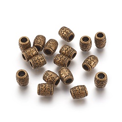Bronze Antique Perles d'entretoise de style antique en bronze tibétain, sans plomb, sans cadmium et sans nickel, colonne, 6.5 mm de diamètre, Longueur 8mm, Trou: 4mm