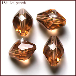 Pêche Imitations de perles de cristal autrichien, grade de aaa, facette, Toupie, peachpuff, 6x9.5mm, Trou: 0.7~0.9mm