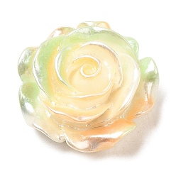 Бледно-Зеленый Кабошоны из непрозрачной смолы градиентного цвета, цветок, бледно-зеленый, 28x12.5 мм