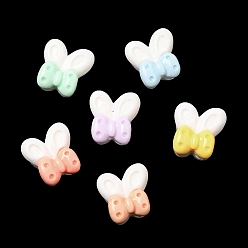 Rabbit Cartoon Opaque Reisn Cabochons, for Jewelry Making, Mixed Color, Rabbit, 10x9.5x6mm
