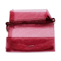 Brique Rouge Sacs organza , haute densité, rectangle, firebrick, 15x10 cm