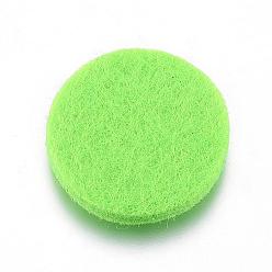 Lawn Green Fibre Perfume Pads, Essential Oils Diffuser Locket Pads, Flat Round, Lawn Green, 22x3mm
