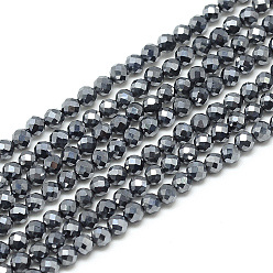 Térahertz Pierre Brins de perles de pierre terahertz, facette, ronde, 2x2mm, Trou: 0.5mm, Environ 188 pcs/chapelet, 15.9 pouce