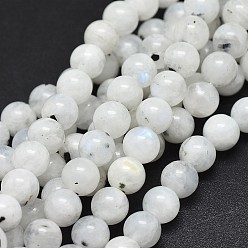 Rainbow Moonstone Natural Rainbow Moonstone Beads Strands, Round, 6mm, Hole: 0.8mm, about 62pcs/strand, 15.6 inch(39.8cm)