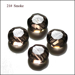 Серый Имитация Австрийские кристаллические шарики, класс AAA, граненые, плоско-круглые, серые, 6x3.5 мм, отверстие : 0.7~0.9 мм