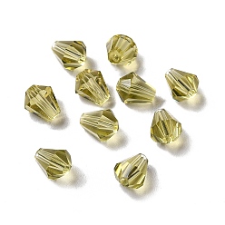 Amarilla Oscura Imitación de vidrio cuentas de cristal austriaco, facetados, diamante, vara de oro oscuro, 6x5 mm, agujero: 1 mm