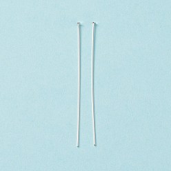 Серебро Латунные шпильки с плоской головкой, без кадмия и без свинца, серебряные, 50 мм, Руководитель: 1.8 mm, штифты : 0.6 мм, 22 датчик