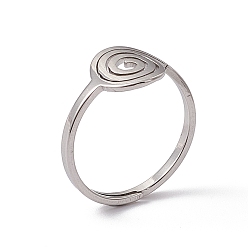 Color de Acero Inoxidable 201 anillo ajustable vórtice de acero inoxidable para mujer, color acero inoxidable, tamaño de EE. UU. 6 1/2 (16.9 mm)