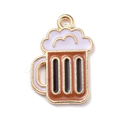 Moccasin Alloy Enamel Pendants, Jewelry Accessory, Light Gold, Beer, Moccasin, 19x13x1.5mm, Hole: 1.2mm