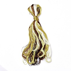 Dark Khaki Real Silk Embroidery Threads, Friendship Bracelets String, 8 Colors, Gradient color, Dark Khaki, 1mm, 20m/bundle, 8 bundles/set