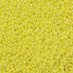 (RR422) Непрозрачный Желтый Блеск Миюки круглые бусины рокайль, японский бисер, 11/0, (rr 422) непрозрачный желтый блеск, 11/0, 2x1.3 мм, Отверстие : 0.8 мм , около 5500 шт / 50 г
