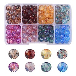 Mixed Color 160Pcs 8 Colors Transparent Baking Painted Glass Beads, Imitation Opalite, Round, for Beading Jewelry Making, Mixed Color, 8mm, Hole: 1.3~1.6mm, about 20Pcs/color