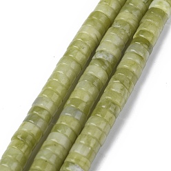 Other Jade Natural Xinyi Jade Chinese Southern Jade Beads Strands, Heishi Beads, Flat Round/Disc, 6x3mm, Hole: 1mm, about 119~131pcs/strand, 14.76~15.74 inch (37.5~40cm)