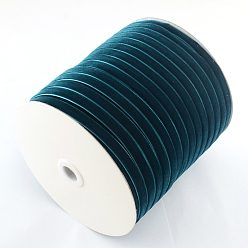 Teal 1/4 inch Single Face Velvet Ribbon, Teal, 1/4 inch(6.5mm), about 200yards/roll(182.88m/roll)