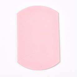 Rose Nacré Coffrets cadeaux de mariage en papier kraft, coussin, perle rose, 9x10.5x3.5 cm