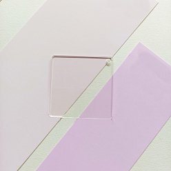 Clair Disque acrylique transparent gros pendentifs, ébauches acryliques, carrée, clair, 50x2mm
